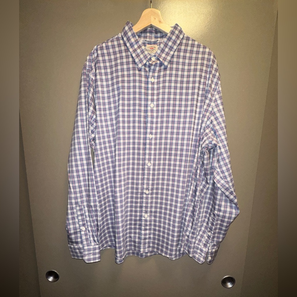 Faherty Men’s Plaid Button Down Shirt Cotton